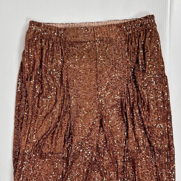 Free People Morelia Sequin Joggers Sz L Boho Glam Whimsy Party Celebration - Picture 11 of 11